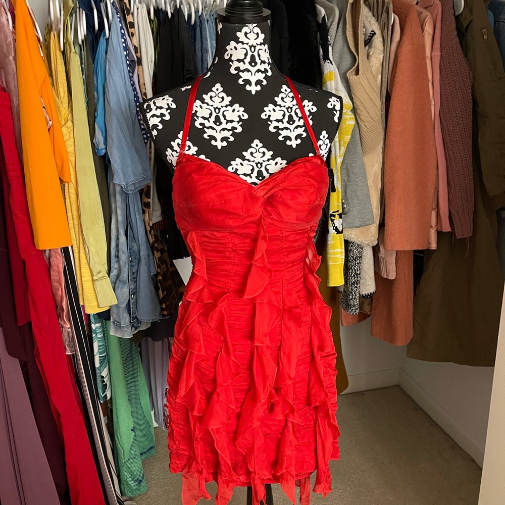 bebe Vibrant Red Mini Dress